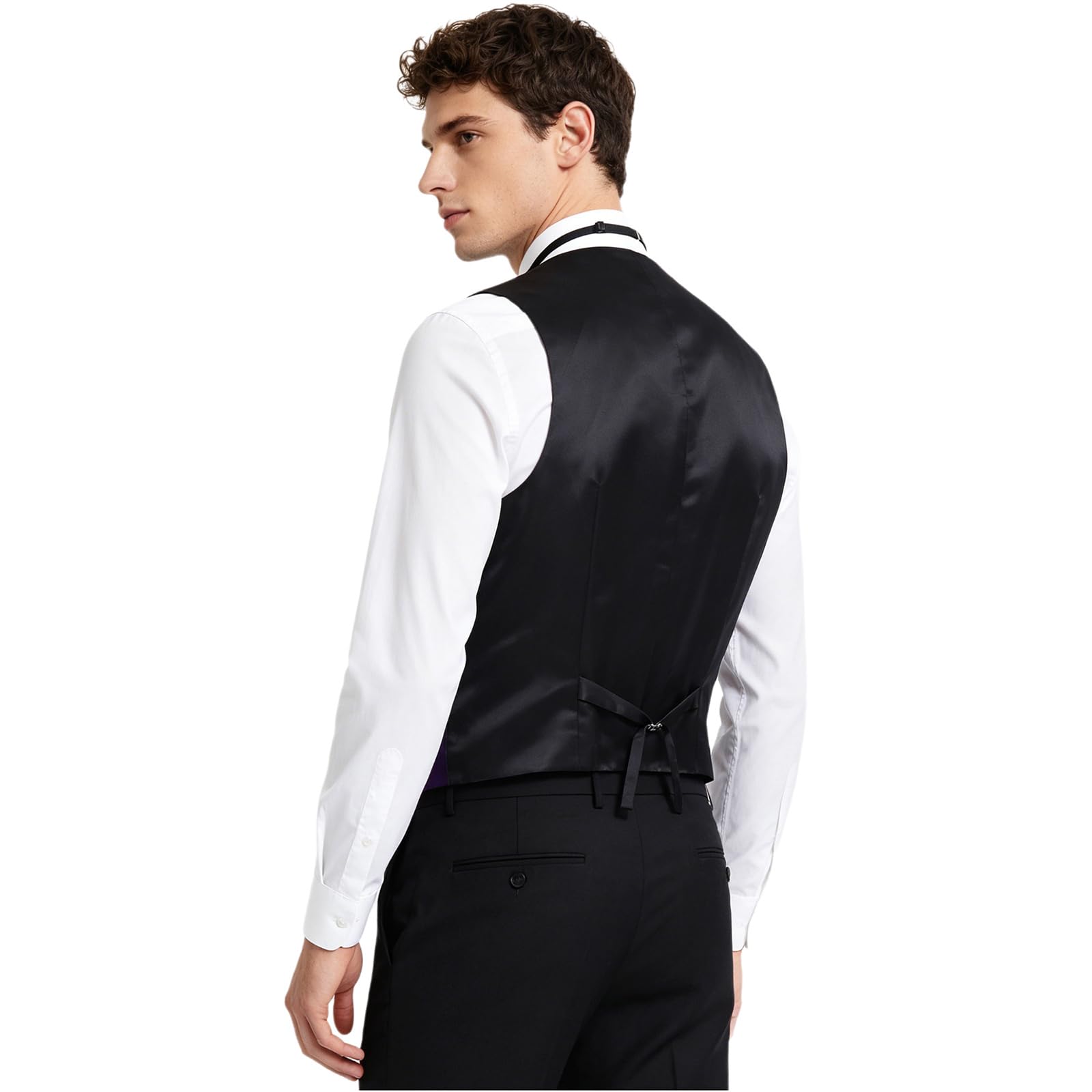 Chaleco Traje Hombre con Lentejuelas para La Actuación La Fiesta Boda Escote En V Sin Mangas Blazer Club