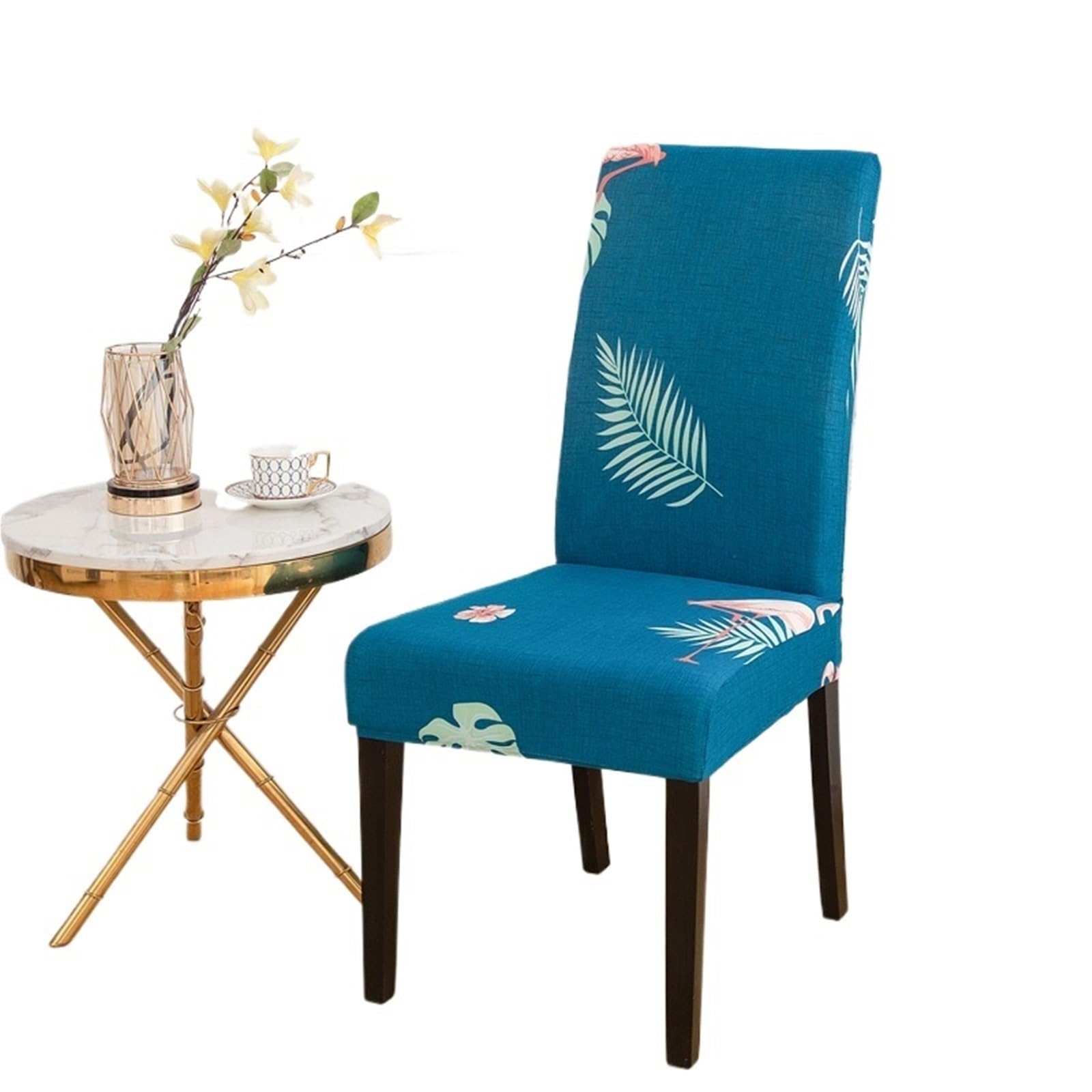 ITRHJTGP Chair Covers Stretch Dining Room Chair Cover Spandex Non-Slip Parsons Kitchen Removable To Clean Trim(M,6pcs chair cover)