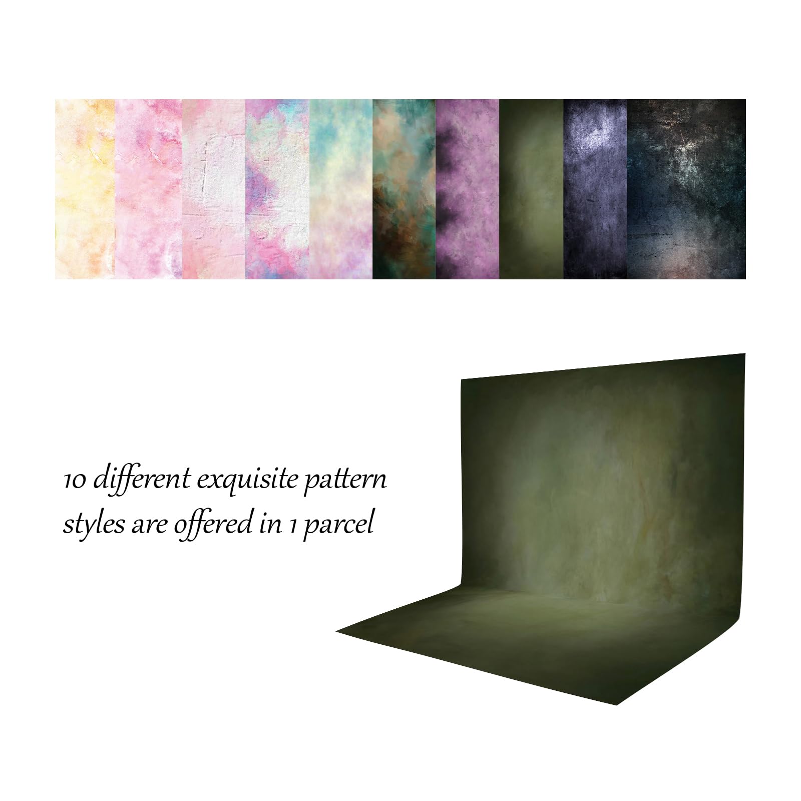 YongFoto 10 pezzi 40x60 cm Piccolo sfondo fotografico Colore pieno Texture grunge Prodotto da tavolo piatto Servizio fotografico Sfondi per gioielli Espositore per piccoli oggetti Servizio fotografico