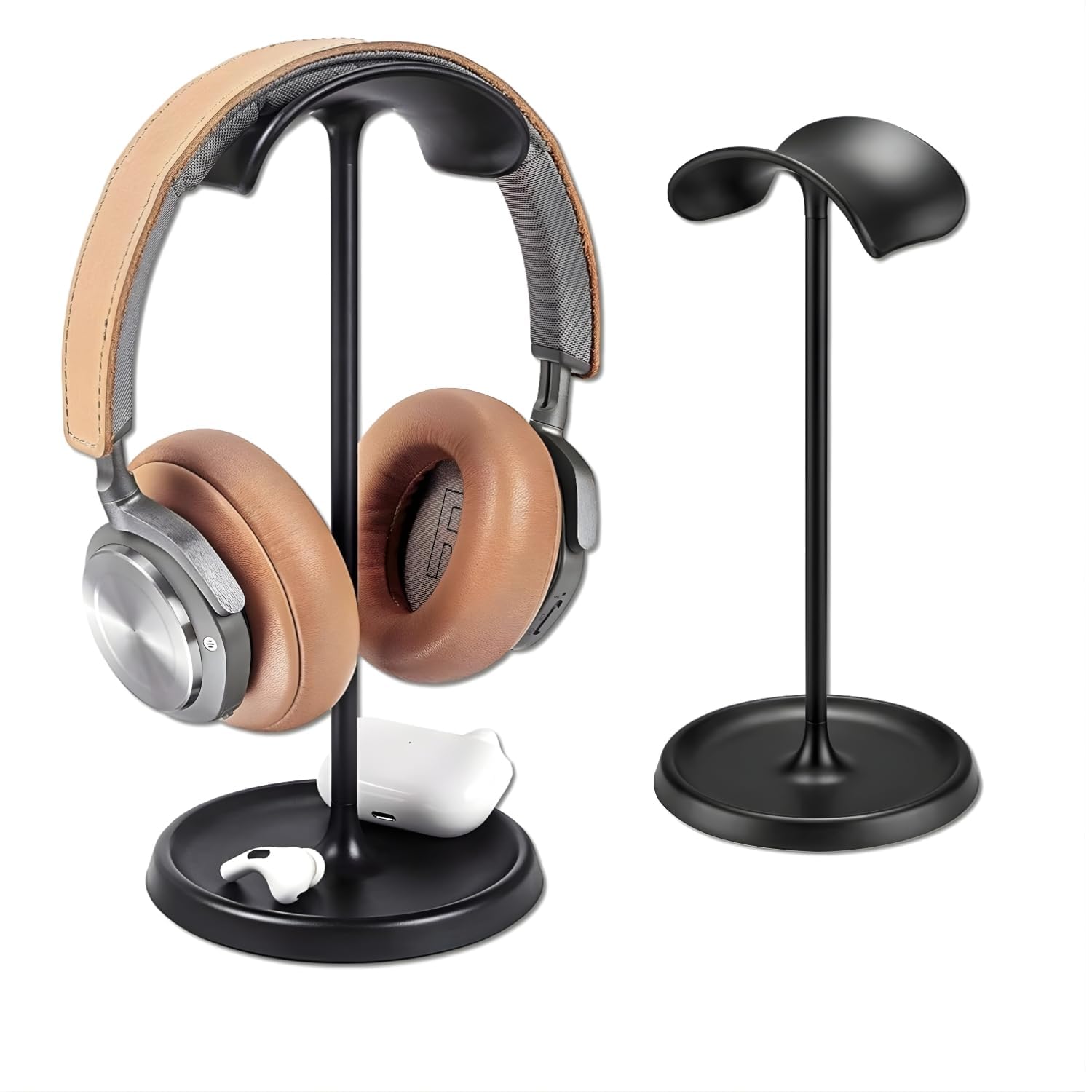 Geggal Premium Aluminium Headphone Stand | Universal Gaming Headset Holder with Heavy Metal Base, Soft Curved ABS Headrest, Anti-Slip Stable Design for Over-Ear Headphones, Office & Desk Setup-image-8