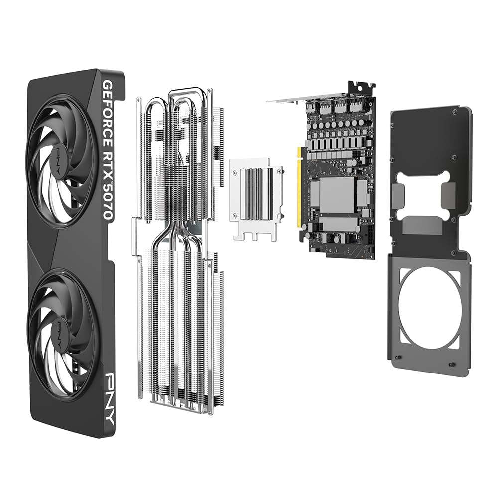 PNY Tarjeta Gráfica GeForce RTX™ 5070 12GB Slim OC Dual Fan 2-Slot