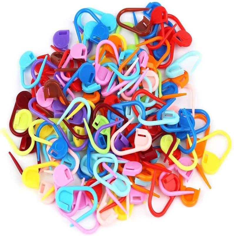 Dailylike 100PCS Colorful Locking Crochet Stitch Markers Plastic Stitch Counters Clips for Weaving Sewing and Knitting DIY Craft