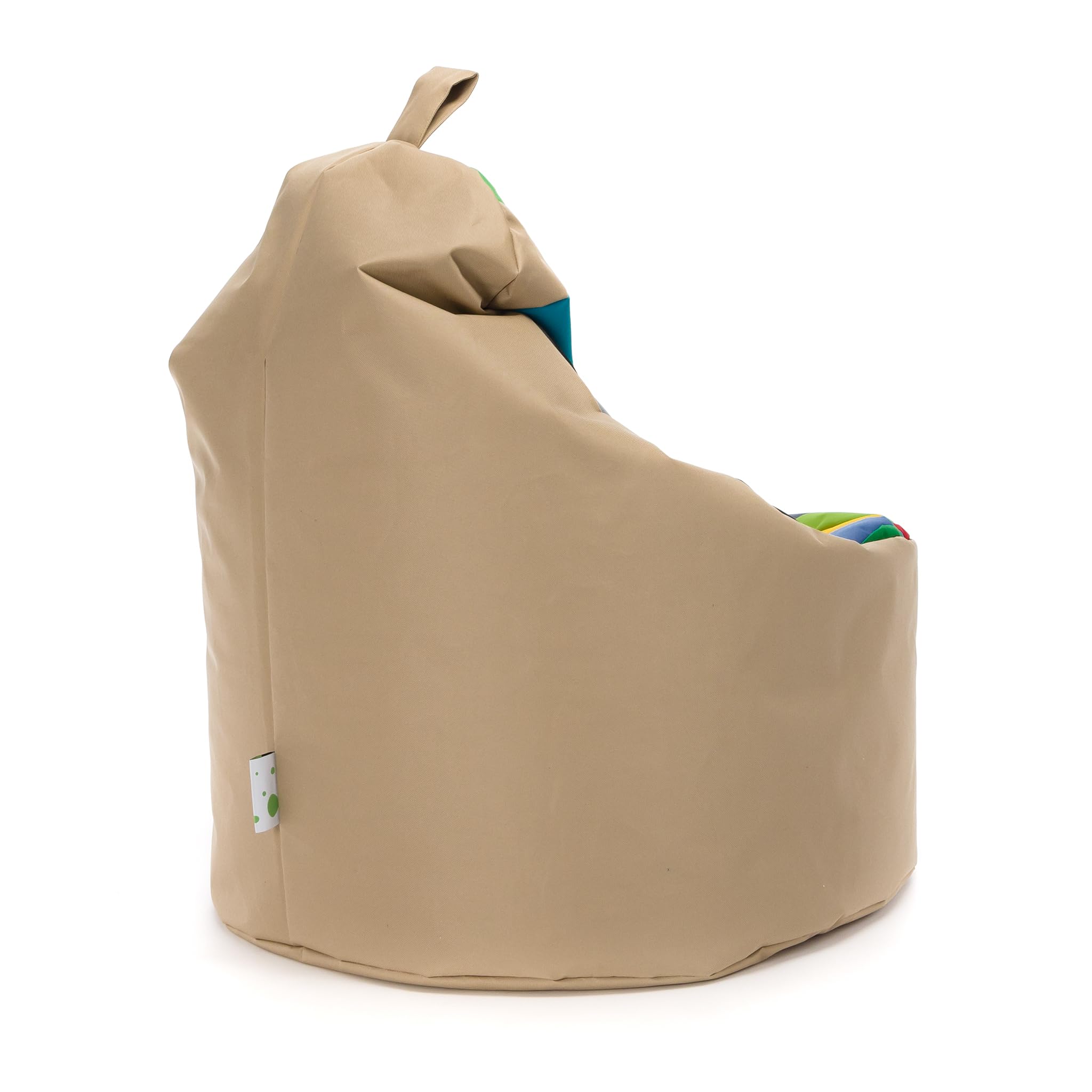 Ecopuf - Pouf a sacco da esterno Yoko Patchwork - Pouf per cameretta per bambini - Pouf in tessuto impermeabile - Poltrona relax - Poltrona a sacco XL - 70x75cm, Miscela/Cappuccino