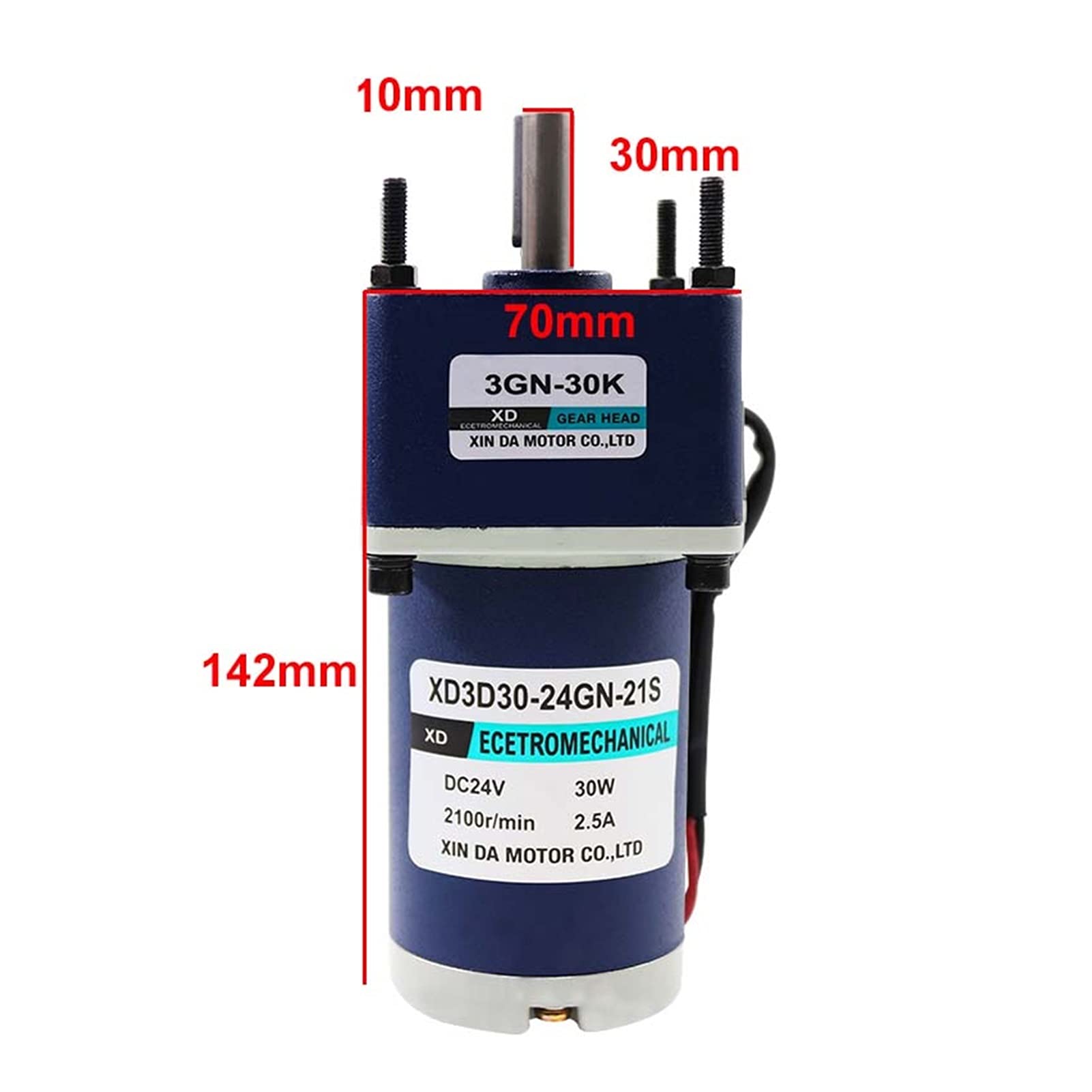 motor de juguete 1 unids 3D30GN REDUCER MOTOR 12V / 24V 30W Alto Torque Metal Reductor Reductor Motor Reductor CW/CCW Velocidad ajustable 10RPM-600RPM Para juguetes de bricolaje, proyectos de cienci