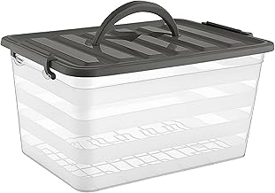 BH | 10L Small Plastic Storage Boxes with Lids, Clips and Handle | 10 Litre | 1 Pc |Stackable|Multi-Purpose for Home, Kitchen, Stationery, Tools, Crafts Household Essentials - by BEST HOUSE