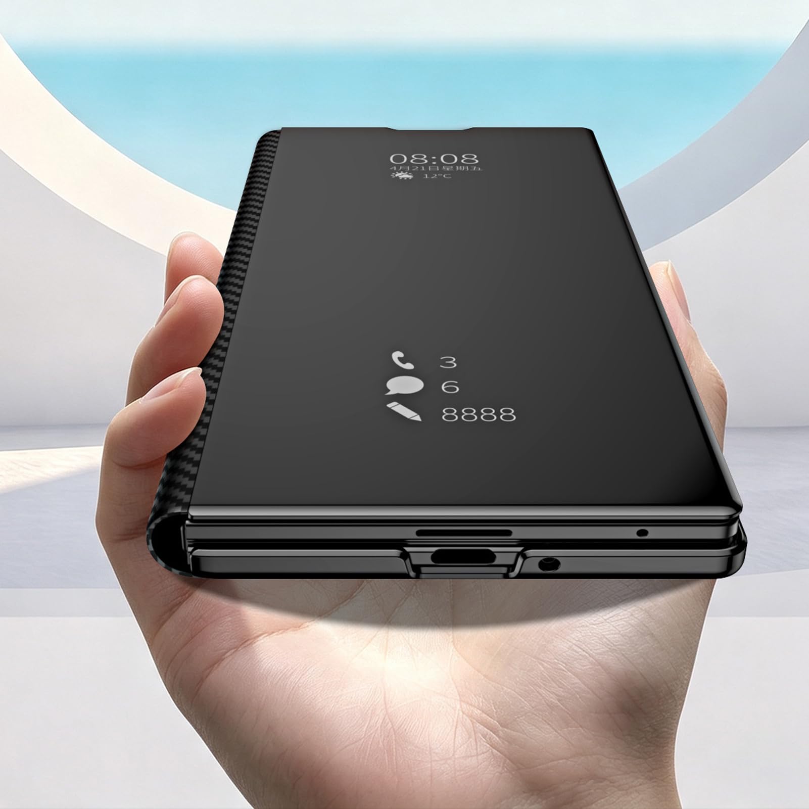 Placcatura Cover Per Samsung Galaxy Z Fold 8 Ultra, Visibile Ribalta