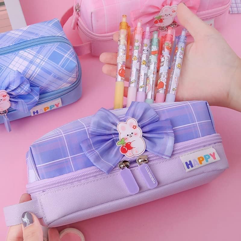 Image of Storio Pencil Box Pouch for School Kids Girls & Boys Aesthetic | Cute Stationary Compass Box Case Organiser - (Color as per Availability)