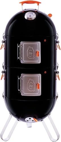 ProQ Ahumador de barbacoa (Ranger V4) - Ahumador de carne de carbón 4 en 1 - Ahumador y parrillas al aire libre - Barbacoa con ahumador