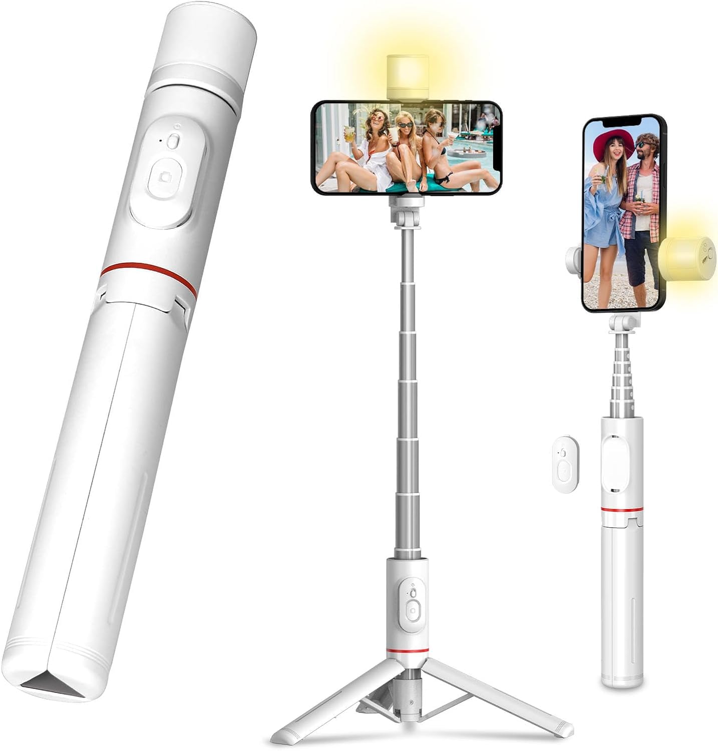 Amazon | DOKINITSU 自撮り棒 【2024新登場 ・回転ライト・軽量・日本 