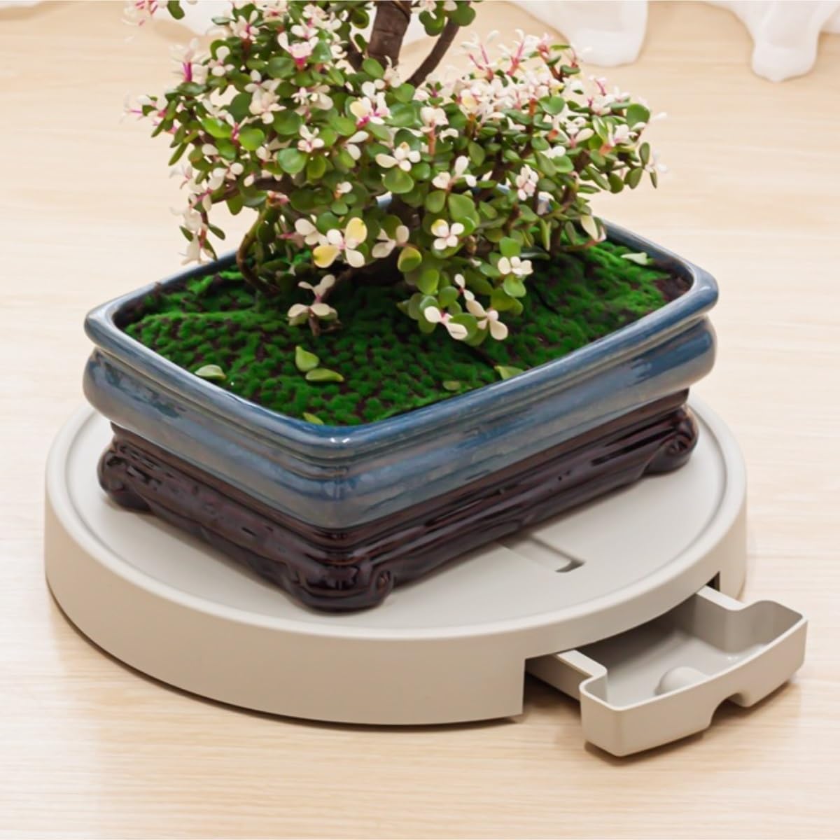 Pflanzenuntersetzer Mit Rollen Blumentopf Basis Wasserschale Verdickt Unsichtbare Riemenscheibe Bewegliche Universalrad Blumentabletthalter Für Innen Außen(Grey,35cm)