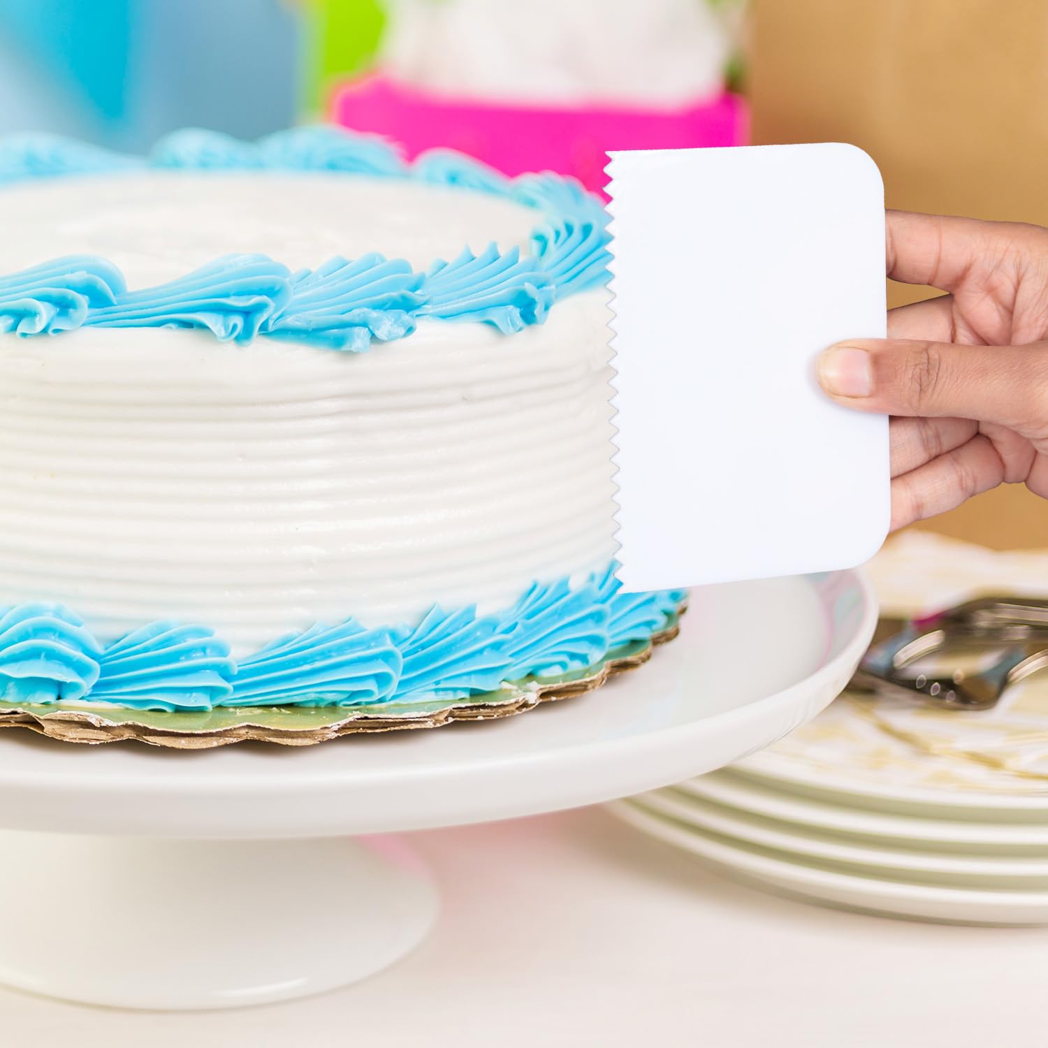 Bulfyss Side Scraper for Cake with Different Pattern Edge Cream Icing Fondant Cake Decorating Tools (Pack of 4, Made in India) 1