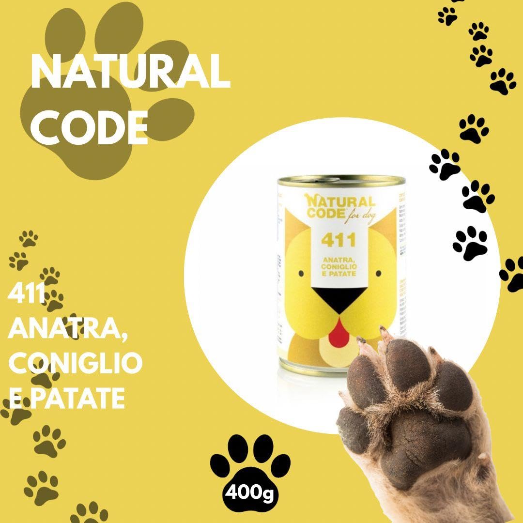 Natural Code - Comida húmeda para perros adultos de todas las tallas y razas en lata, sabor a pato, conejo y patatas - Alimento completo para perros adultos de todas las tallas y razas en lata | 6
