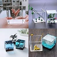 Vista 3 de 4 moldes de fundición de resina de silicona transparente, esfera grande de molde de resina epoxi transparente, cubo, triangular, moldes de diamante