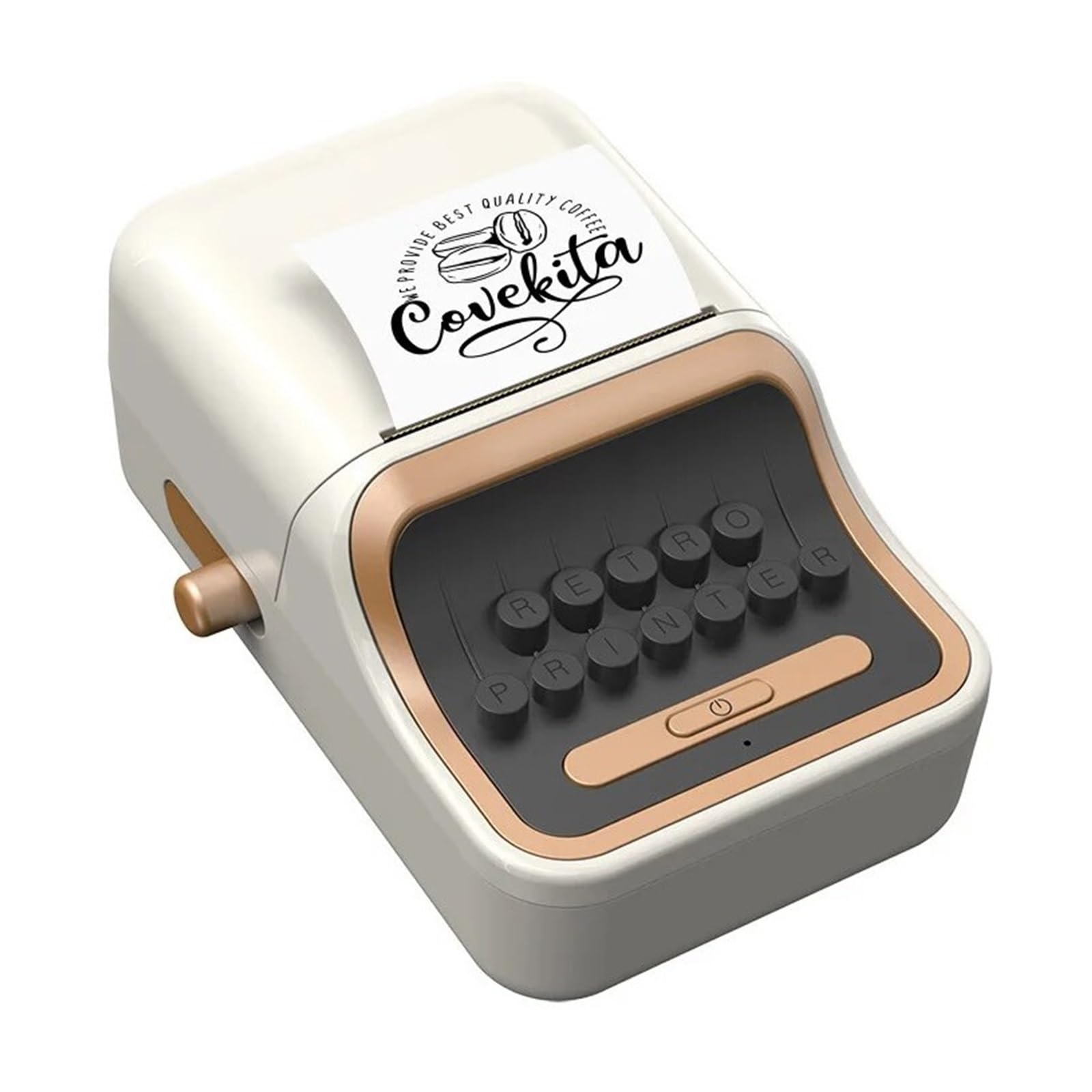 Mini Drukarka Przenośna Termiczna 52mm Naklejka Bezprzewodowa Maszyna Drukarska Bluetooth Etykiet WyraźNy Druk(White)