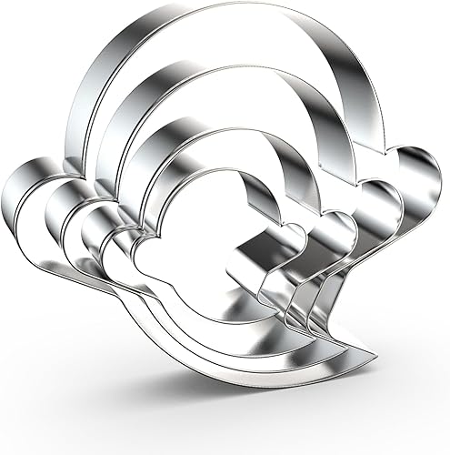 Juego de cortadores de galletas fantasma de Halloween para hornear, 5432 pulgadas, 4 piezas, acero inoxidable