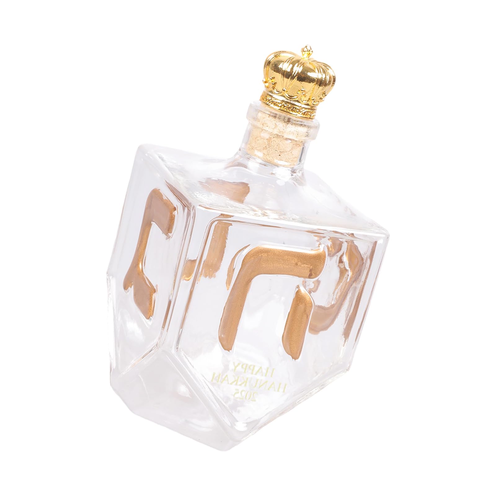 Piceioep Artistic Bottle Featuring Gold Hebrew Symbols Ideal for Holiday Decoration Artistic Bottle Featuring Gold Hebrew Symbols Ideal for Holiday Decoration