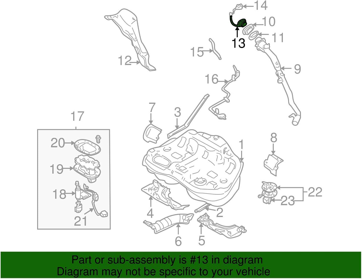 Subaru 2003 Fuel Tank Filler Gas Cap Outback Baja Legacy 42031SA01A Genuine OEM