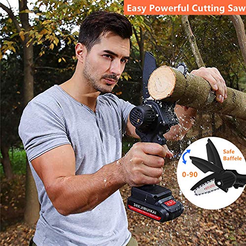 Jemyda Mini Chainsaw, Power Chain Saws 4 Inch for Wood Cutting and Gardening, Handheld Chainsaw, Rechargeable Electric Chainsaw Cordless, Pruning Shears Battery Chainsaw with Brushless Motor