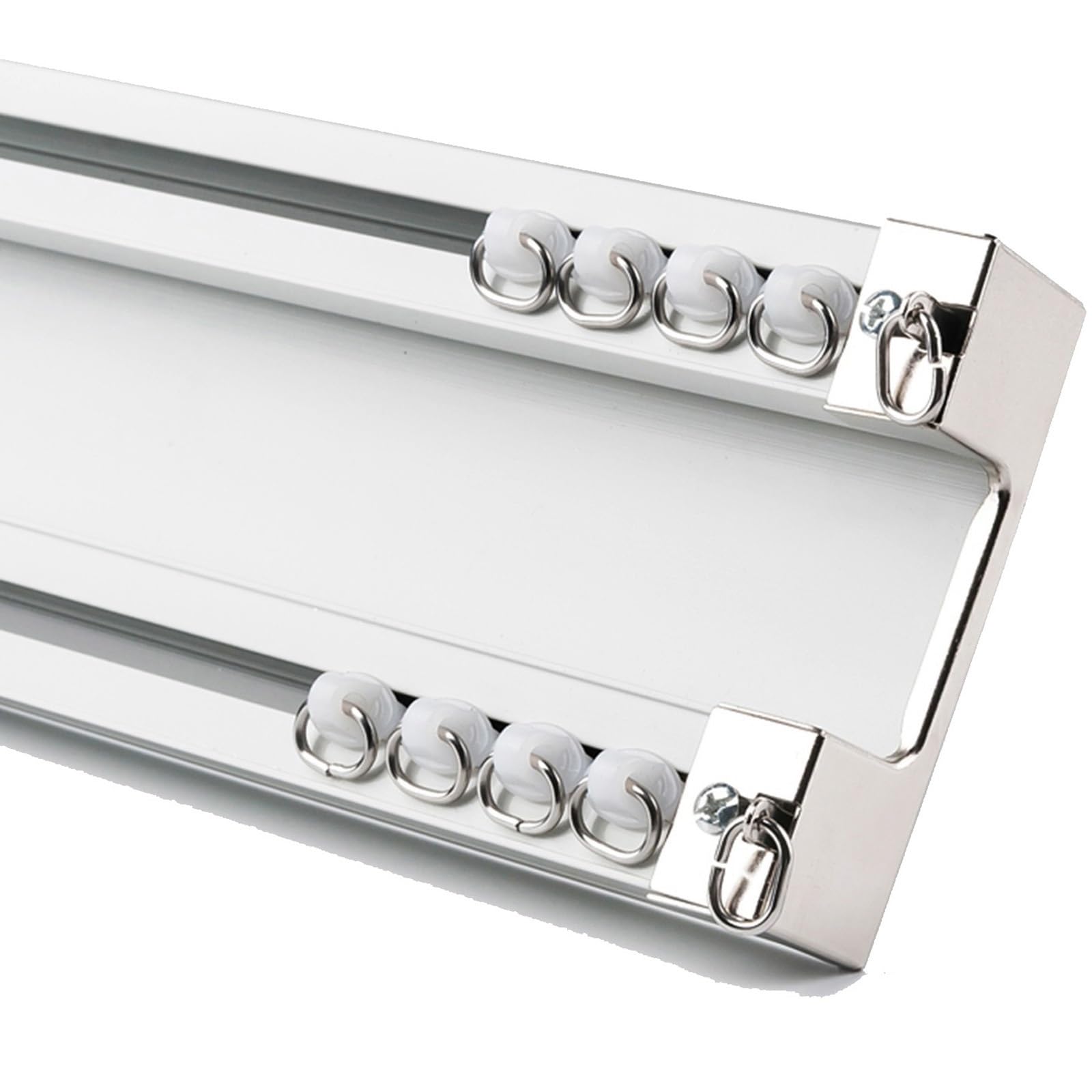 Tringle à rideaux double robuste de luxe idéale pour les cloisons de séparation de pièce – Double rail de haute qualité