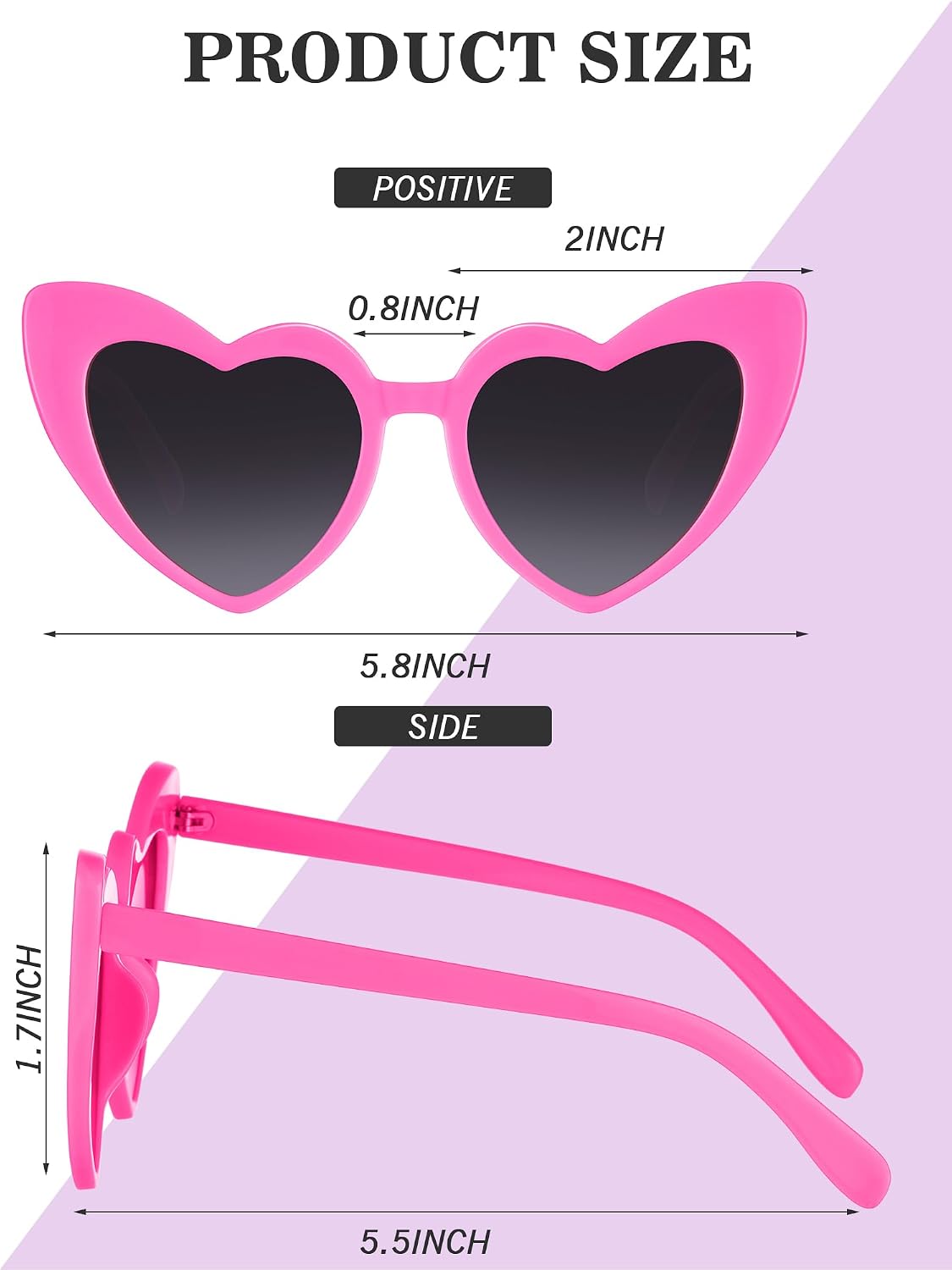 Hoteam 100 Pairs Wedding Heart Sunglasses Bulk
