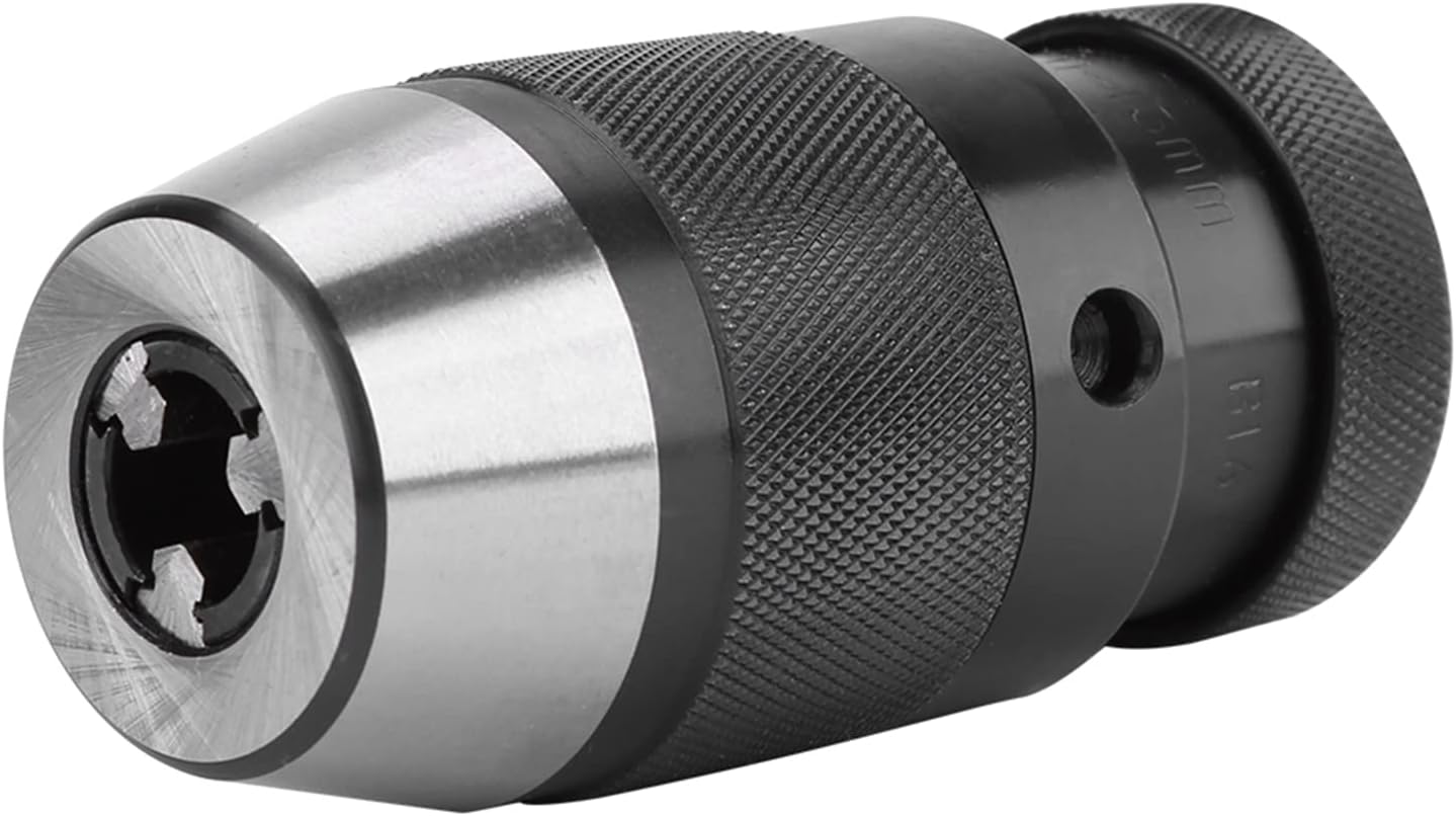 Drill Press Chuck, 1/2" Steel Keyless Drill Chuck, 0-13mm Clamping Capacity B16 Lathe Chuck Self Tightening for Lathe Electric Drill