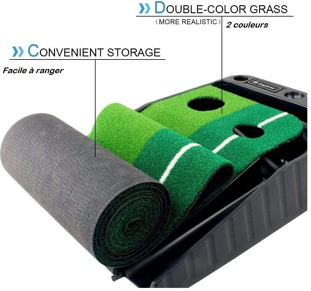 KLEA Tapis d'entrainement de Golf Golf Putting Auto Return