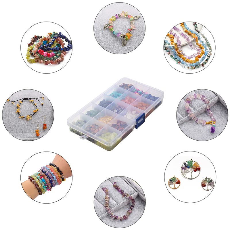 Kit de cuentas de Chips de amatista de cristal de piedra Natural, anillos con cierre de langosta, juego de abalorios de gancho for pendientes, pendientes DIY, pulsera, fabricación de joyas ( Color : 0