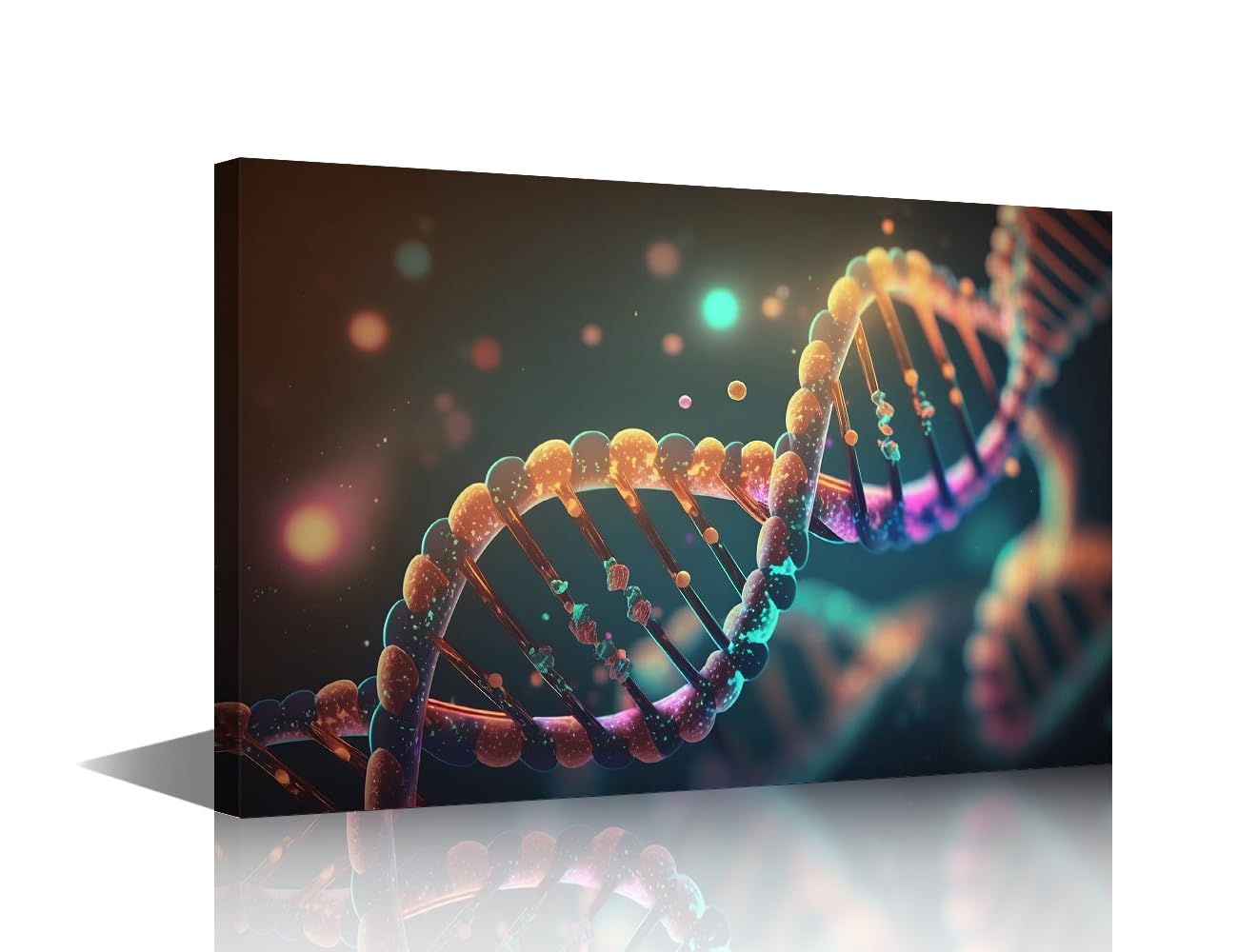 DNA Molecule Structure Home Decor Wall 1 Pieces DNA Posters for Room Aesthetic Spiral Poster Wall Decor for Bedroom Modern Artwork House Decorations Stretched Framed Ready to Hang (12"Wx18"H)