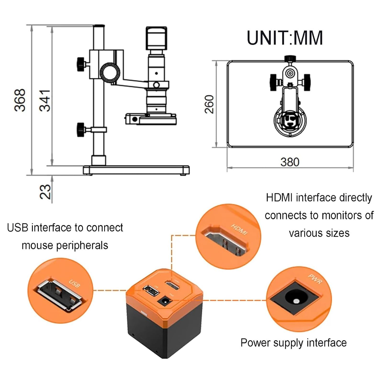 Mikroskop autofokusa 4K, elektroniczne mikroskopy lutownicze