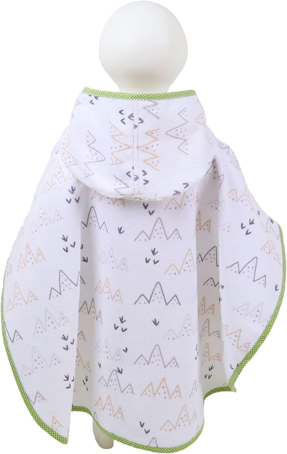 SODEF Kids Poncho Towel White Dino Hooded Bath Wrap Cotton Blend Soft Absorbent Quick Dry Beach Swim Pool Cover-Up for Toddlers - White, 2-4 Yaş