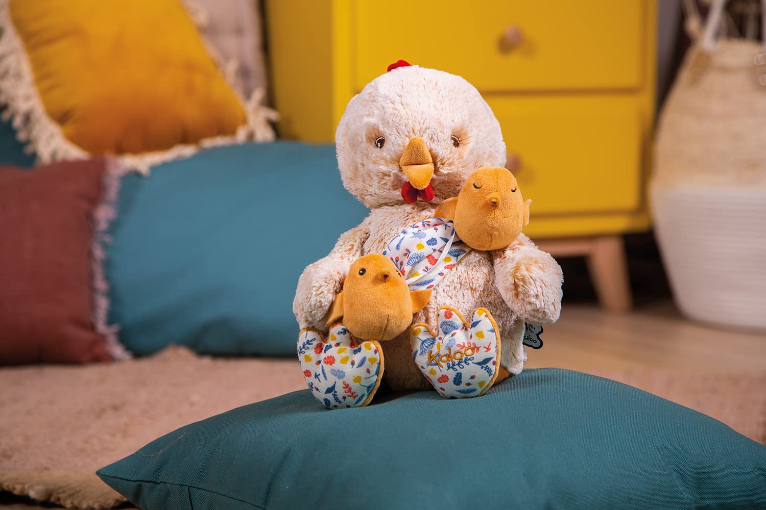 KALOO - Linoo - Peluche papà Pollo Paul e Il Suo Piccolo, 35 cm - sin dalla Nascita, K9711