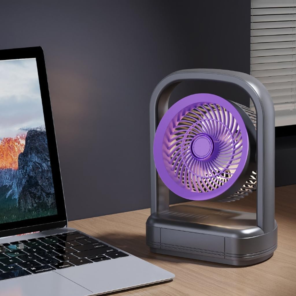 Portable Desk Fan With Night Light 5 Adjustable Airflows Speeds for Small Space