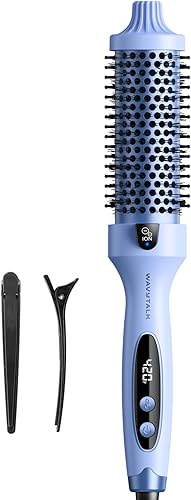 Wavytalk Cepillo térmico Blowout Boost, cepillo redondo calentado de 1.5 pulgadas para aspecto de soplado, tecnología de iones negativos, turmalina