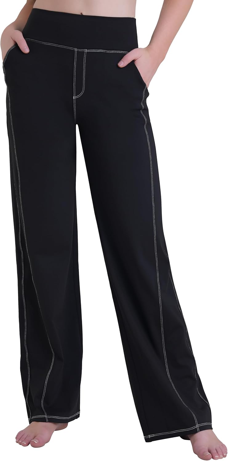 Sunzel Wide Leg Yoga Pants for Women, Comfortable High Waisted Lounge Workout Trousers with Functional Pockets, 32" Inseam - Image 8