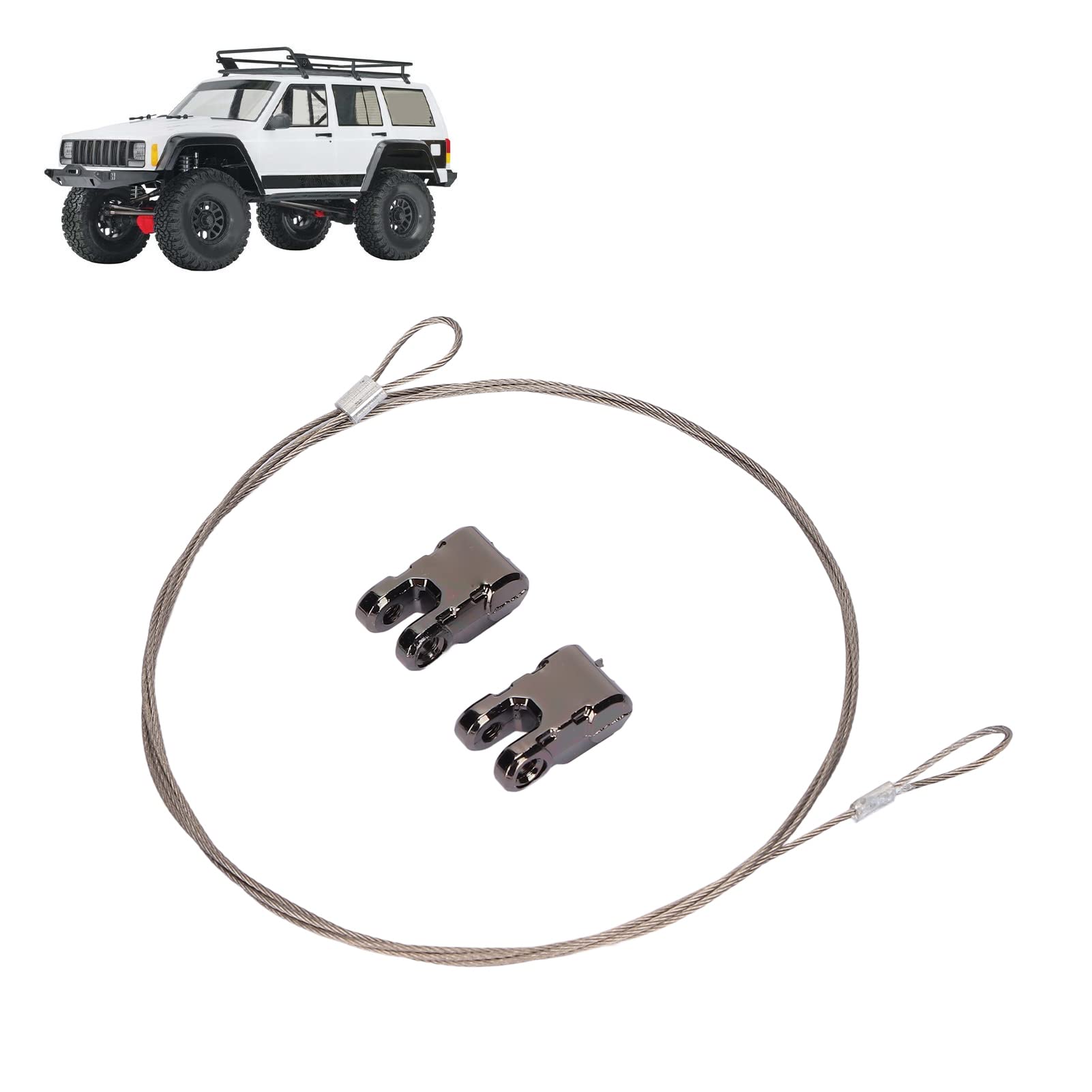 Câble De Remorquage Métallique Pour Voiture RC - Avec Crochets - Compatible Axial SCX10 90046 Et Voitures D'escalade - Accessoire Réaliste Pour Remorquage