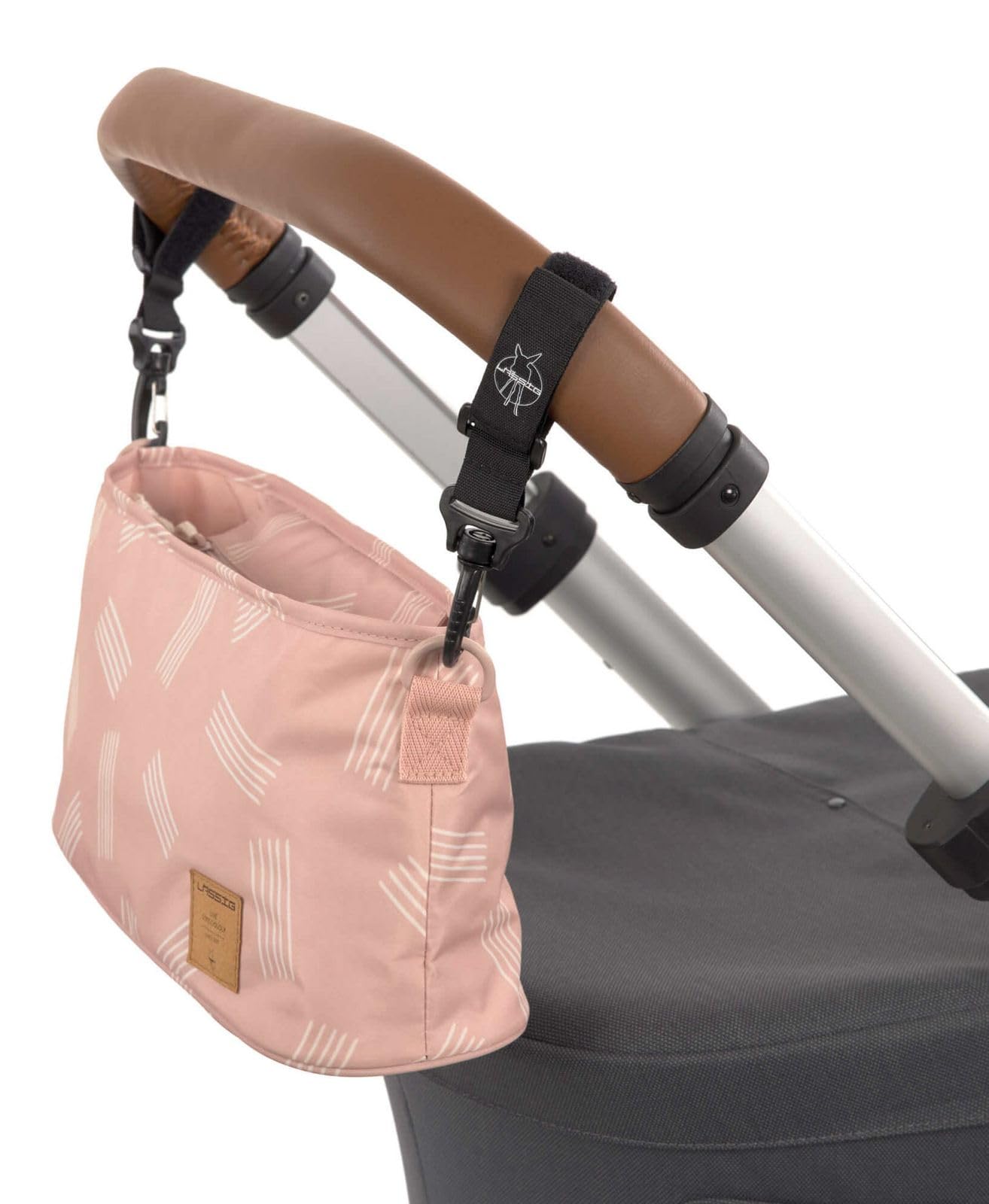 LÄSSIG Baby Organisateur de poussette Buggy Organizer Sac de poussette avec fixation pour poussette/Buggy Organizer Soft Stripes rose