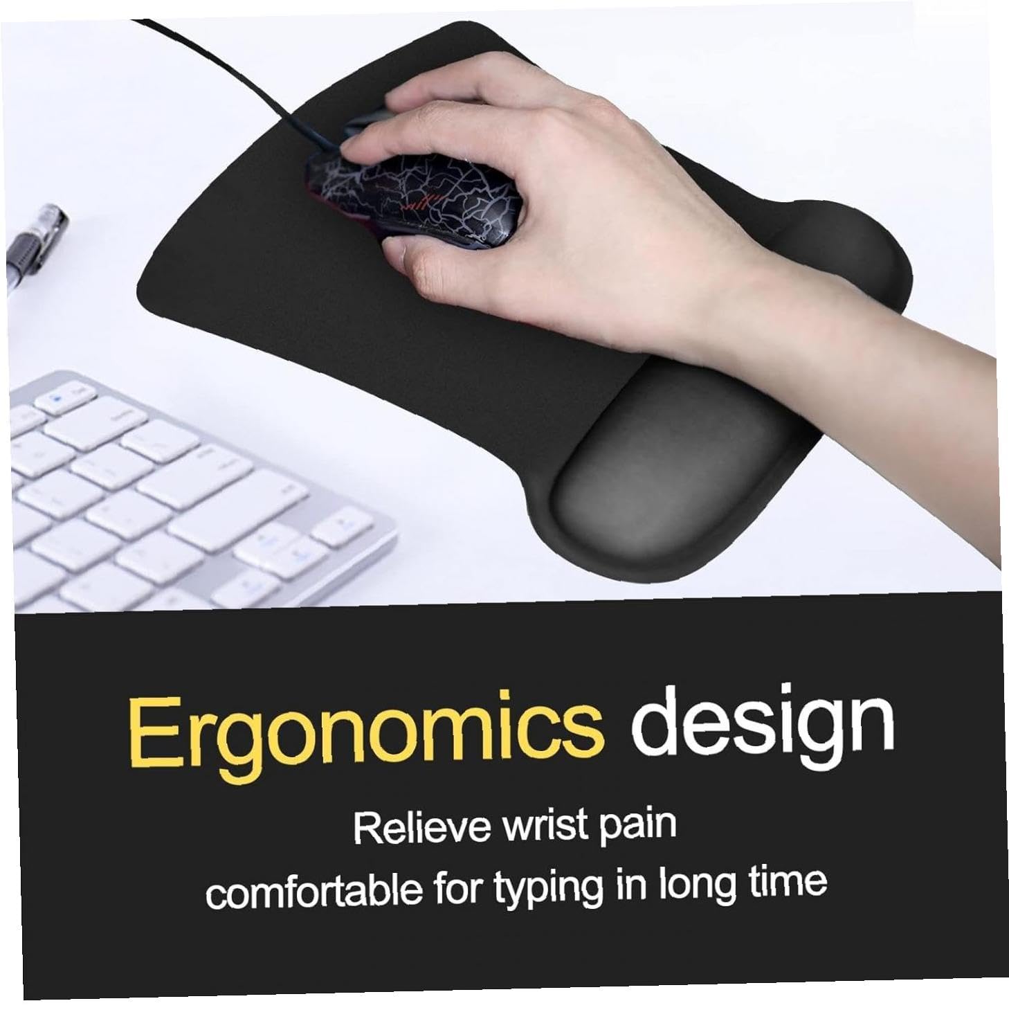 Nsipan Custom Mouse Mat with Wrist Support Ergonomic Personalized Mouse Pad with Photo Logo Text Custom Mouse Mat with Memory Foam Rest for Office Home Computer