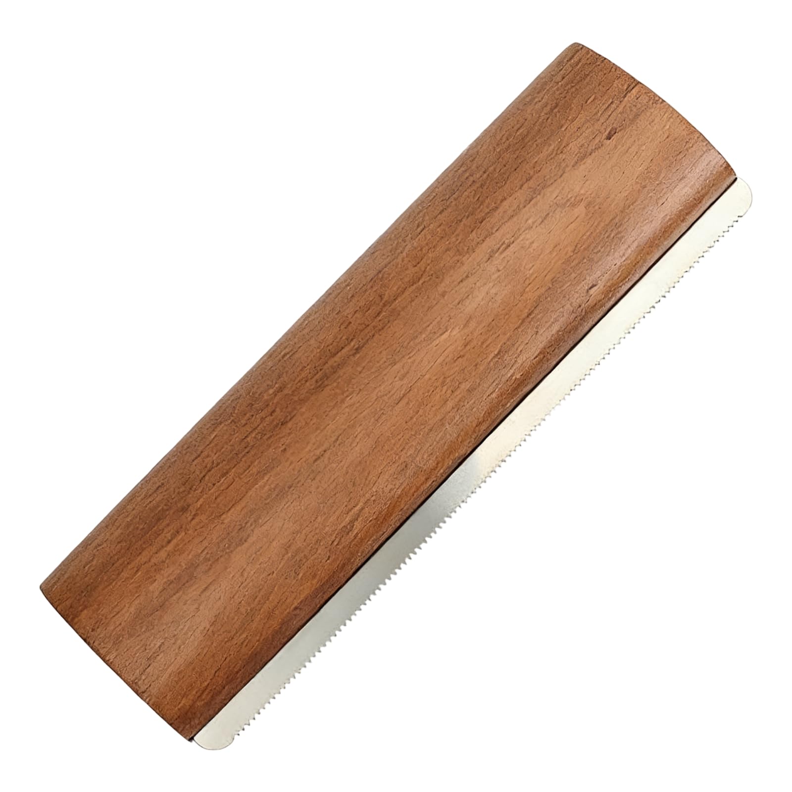 Skrobak do potu z drewna, 20 x 6,8 cm, narzędzie do deseddingu konia z metalową krawędzią ząbków, do kucyków, wołowiny i luźnych włosów, zakrzywiony kształt do dokładnego czyszczenia ciała zwierzęcia