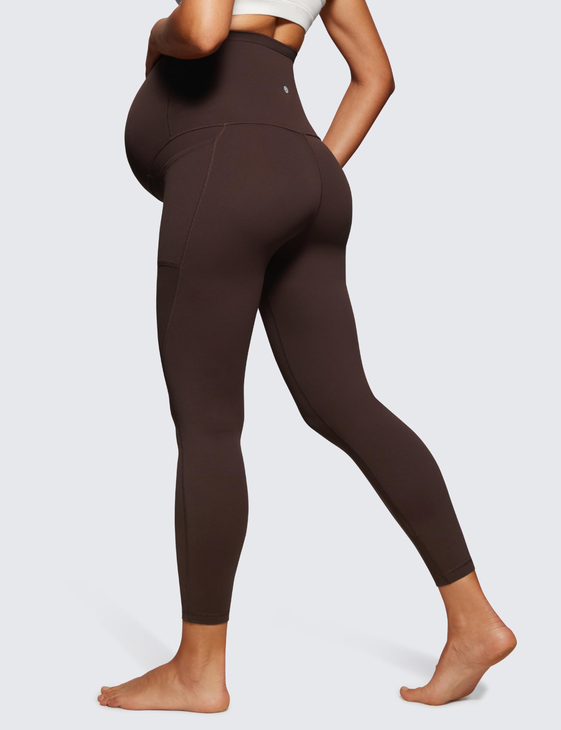 CRZ YOGA Butterluxe Mujeres Leggings de Maternidad con Bolsillos Ejercicio Yoga Embarazo Pantalones - 63cm