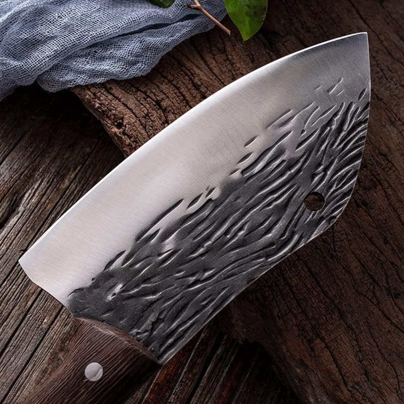 Meat Cleaver,Cleaver Knife 7 Inch Wooden Handle Meat Cleaver Kitchen Knife Slicing Vegetables Meat Chopping Knife Forged Boning Knife Butcher Knife Cooking Tools