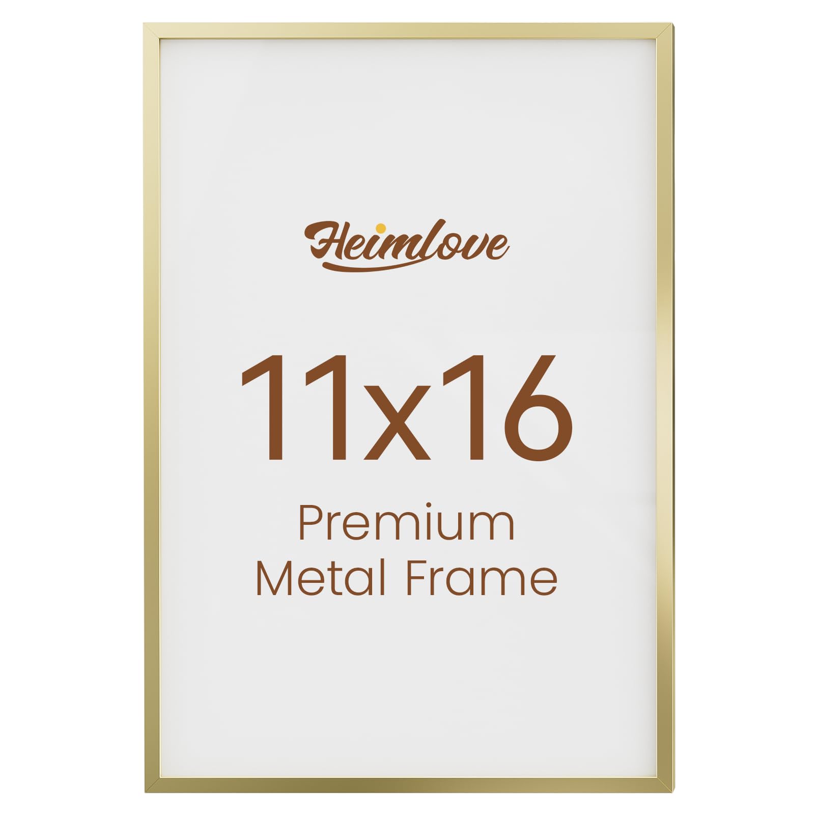 Heimlove 11x16 Aluminum Picture Frame, Metal Picture Frame Wall Mounting Horizontally or Vertically, Photo frame with Tempered Glass - Poster Frame