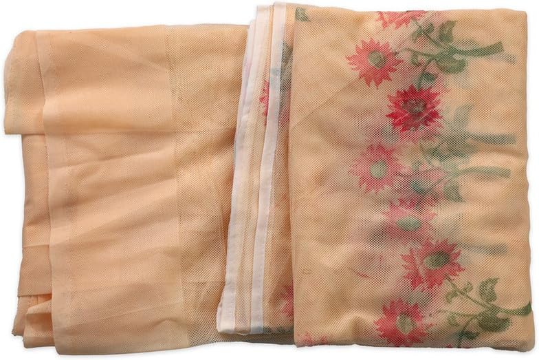 Image of Multicolor Soft Cotton Mosquito net Double Bed King Size | Pure Cotton Mosquito net (Printed -Cream, 7x8)