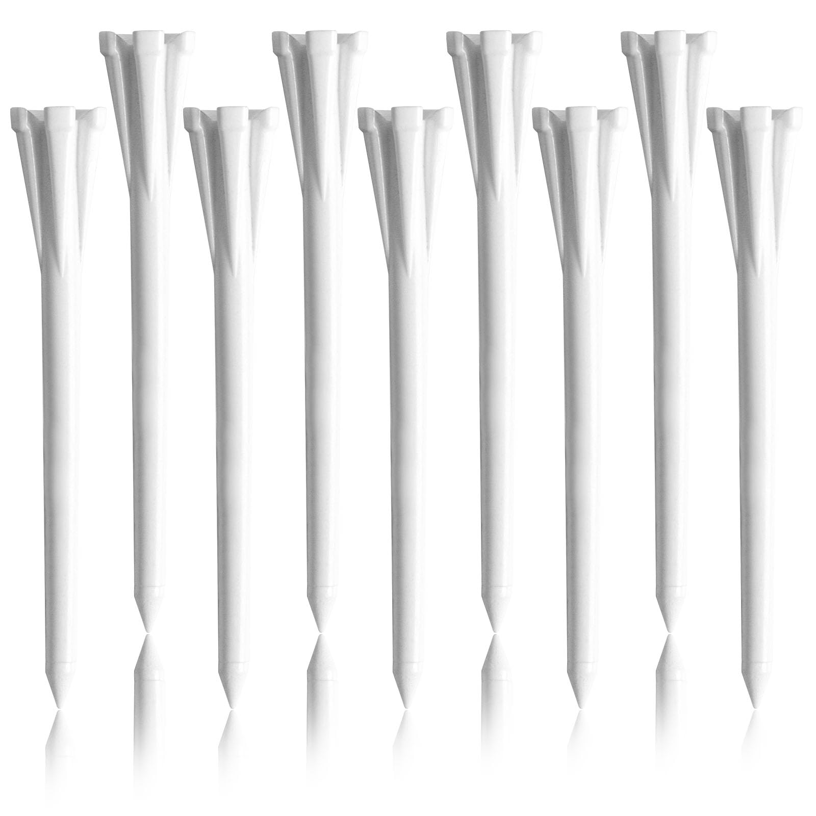 FINGER TEN Golf Tees Plastic Unbreakable Small 3 1/4 Inch 83mm 2 3/4 70mm With Five Claws Prong, Golf Tee Mixed Color Flat Strong Durable Long (White, 30 Pack-2 3/4'' 70mm)โฆ โ image 1