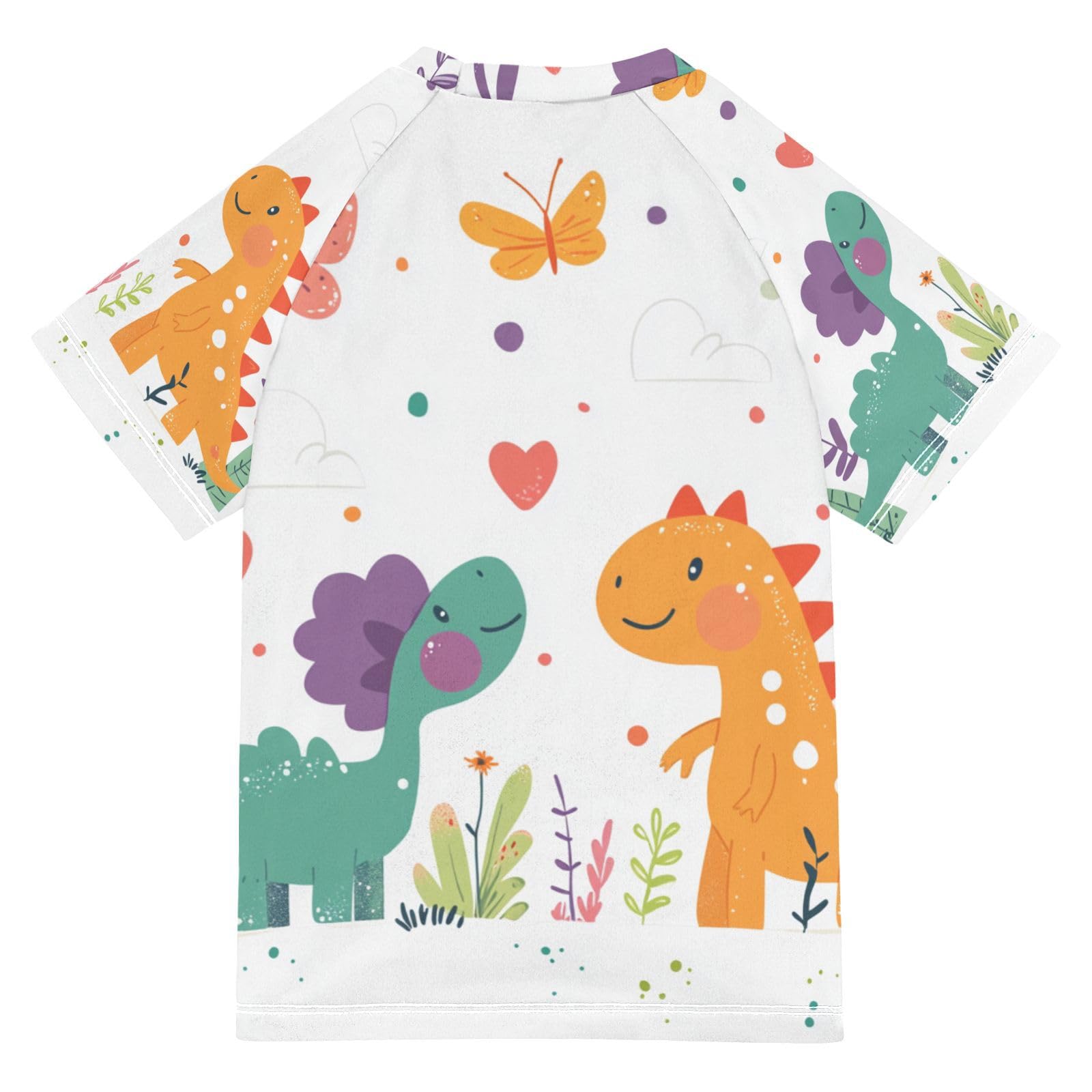 Jucciaco Boys Swimsuit Dinosaur Cute Butterfly Love Sunscreen Kids Sun Rashguard Short Sleeve T-Shirts Swimwear Sets UPF 50+