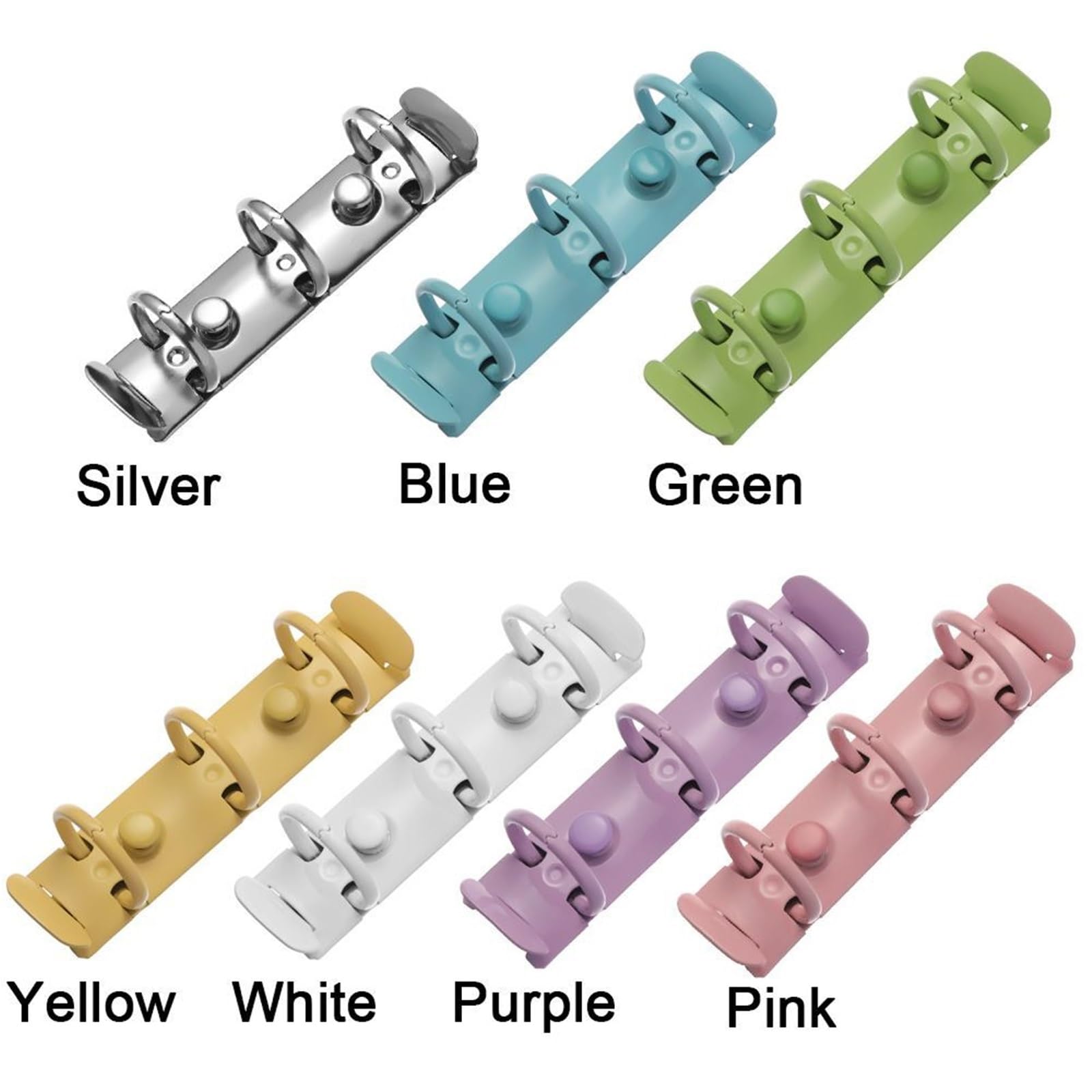 Raccoglitore ad anelli A5 Meccanismo raccoglitore 10 pezzi Accessorio for clip for cartelle di file a 3 fori in metallo ricaricabile(Purple)