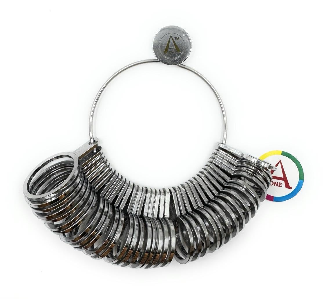 Universal Ring Sizer Gauge With International Markings For Measuring Finger Ring Sizes Featuring 36Pcs Flat Rings For Jewellery Making, Jewellery Repair & Hobby Crafts Diy, Steel