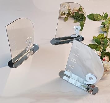 Arch Wedding Table Numbers,Acrylic Mirrored Acrylic Table Numbers for Party,Events,Occasion Decoration Number 1-30, Silver Mirror