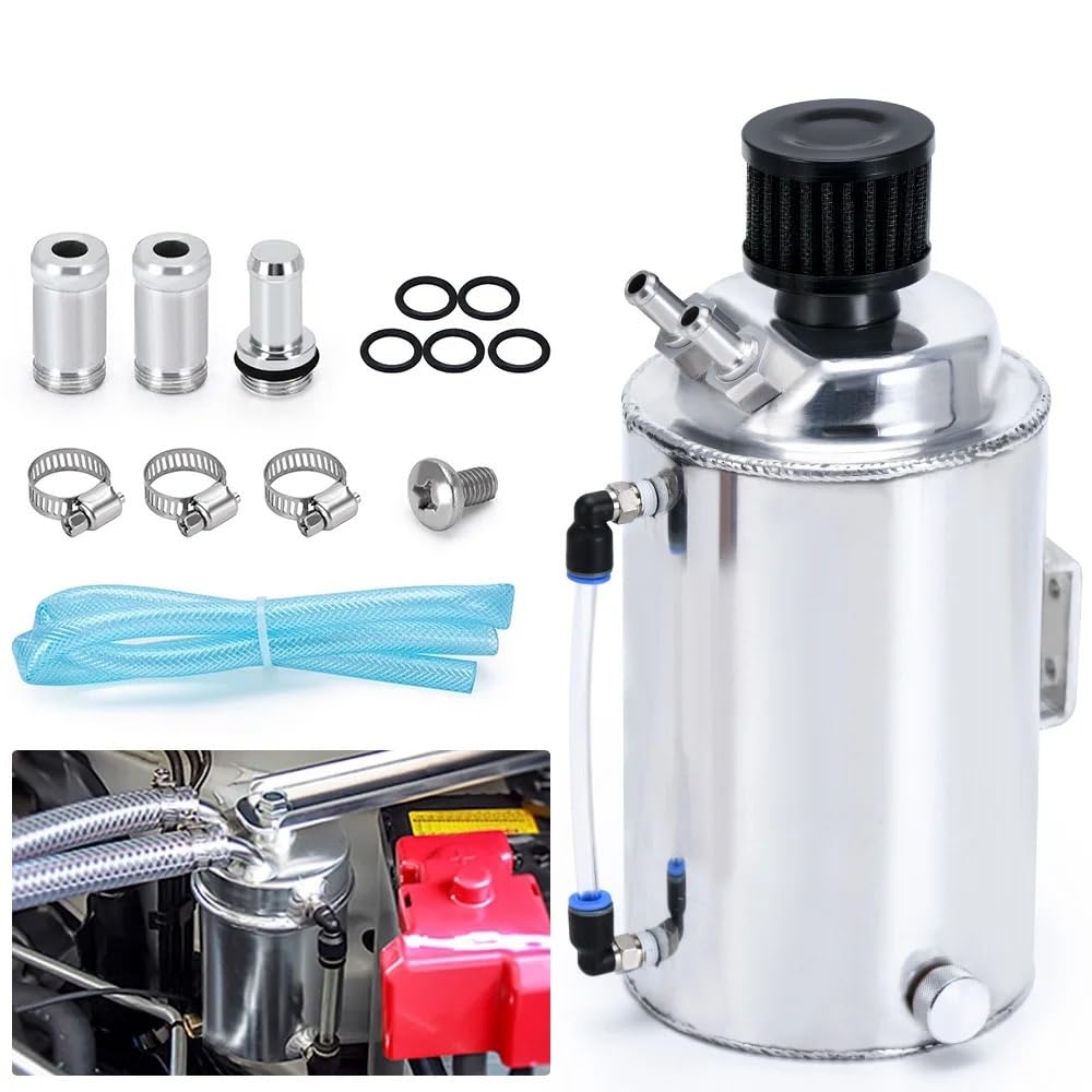 Réservoir de récupération d'huile rond poli 2 L, litres, avec filtre reniflard WX-TK01 réservoir de rechange