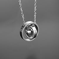 Vista 6 de XIUDA Collar de urna para cenizas No Longer by My Side, Forever in My Heart Tallado Locket Collar de cenizas cremadas