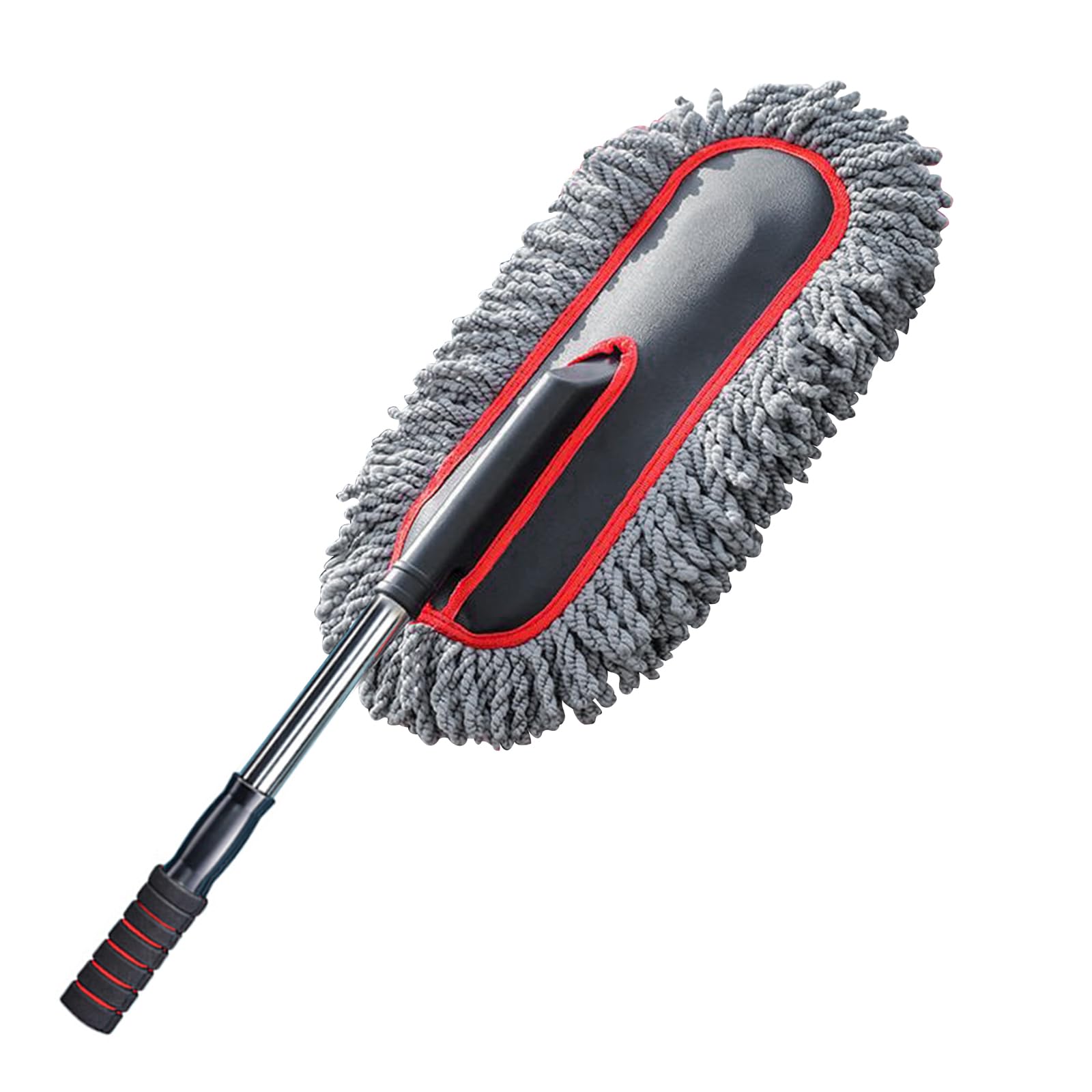 YeewayVeh Car Duster, Extendable Long Handle Car Duster Exterior Scratch Free Car Cleaning Tool, Soft Microfiber Car Dust Brush for Truck, SUV, Vehicles and Home Cleaning, Red&Gray